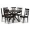 Baxton Studio Liese Modern and Contemporary Transitional Dark Brown Finished Wood 7-Piece Dining Set 177-11381-10894-Zoro - alternate 1
